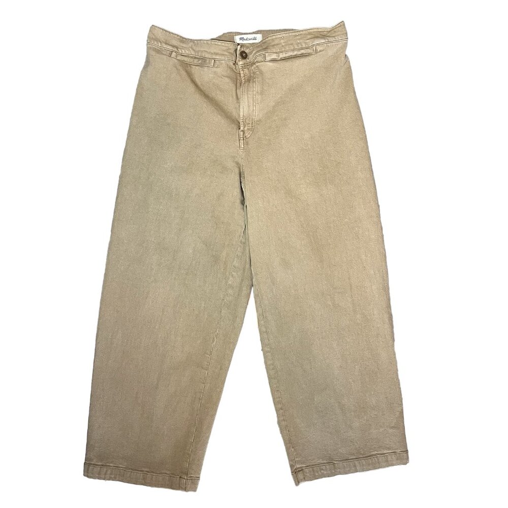 Madewell Women's Emmett Wide-Leg Crop Pant: Welt Pocket Edition Drill Khaki 33 - Picture 7 of 11